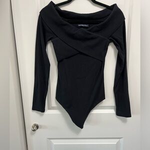 Abercrombie & Fitch Black Off Shoulder Sweater Bodysuit Women’s M